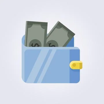 Flat wallet icon logo vector illustration design Stock Illustration