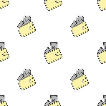 Flat wallet icon pattern for wallpaper design. Business card icon. Stock Illustration