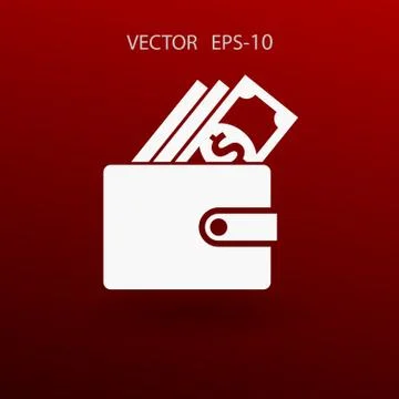 Flat Wallet icon, vector illustration Stock Illustration