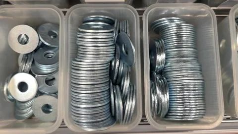 Flat Washers boxes top view Видео 248419391