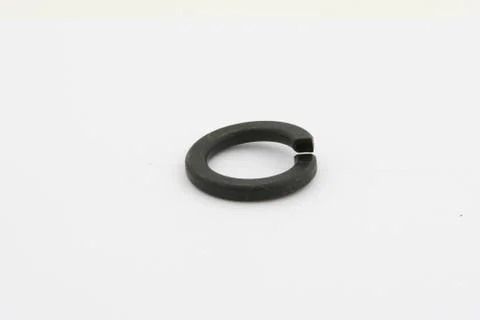 Flat washers for fasteners, on a white background Stock Photos