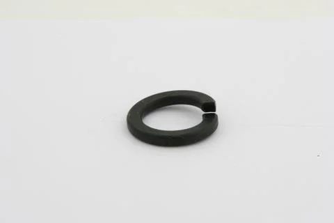 Flat washers for fasteners, on a white background Stock Photos