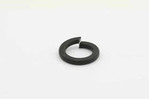 Flat washers for fasteners, on a white background Stock Photos