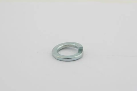 Flat washers for fasteners, on a white background Foto stock