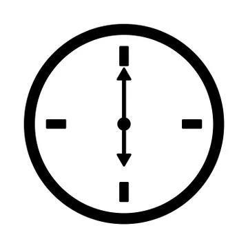 Flat watch icon. Silhouette time web clock Stock Illustration