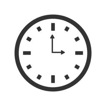 Flat watch icon. Silhouette time web clock Stock Illustration