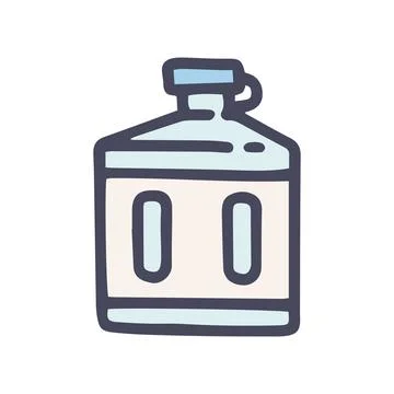 Flat water bottle color vector doodle simple icon Stock Illustration