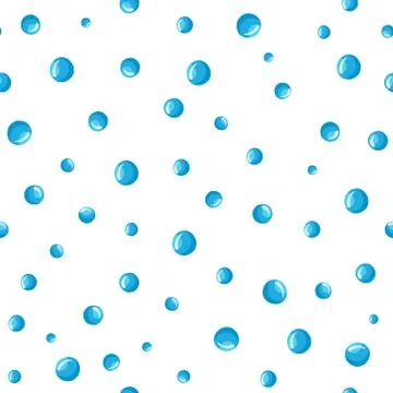 Flat water bubbles seamless pattern on a white background. Stock Illustration