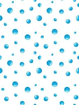 Flat water bubbles seamless pattern on a white background. Stock Illustration