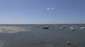 Flat water coastline panorama of city Faro at Algarve, Portugal 4k or 4k+ Resolution