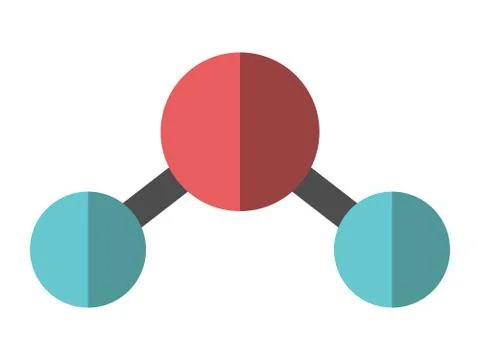 Flat water molecule isolated Stock Illustration