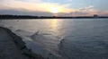 Flat waves beach Timmendorfer Strand sunset at end of day HD Footage