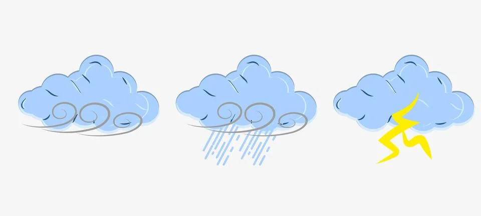 Flat weather cloud illustration vector file Stock Illustration