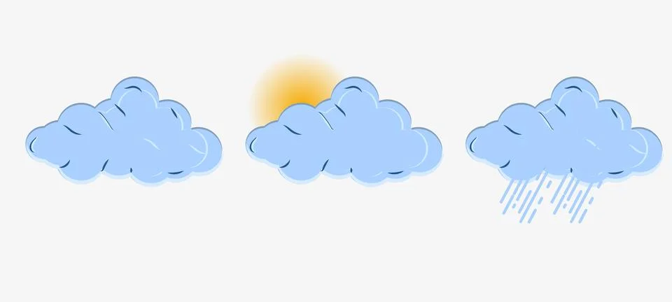 Flat weather cloud illustration vector file Stock Illustration