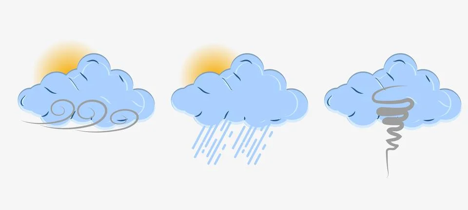 Flat weather cloud illustration vector file Stock Illustration