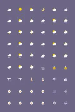 Flat weather icon set Stock Illustration