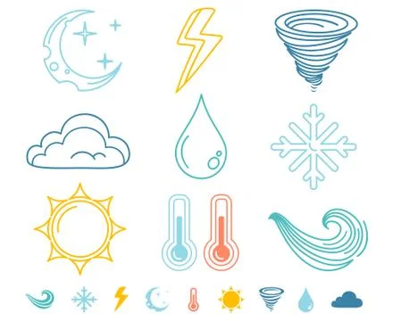 Flat weather icons. Stock Illustration