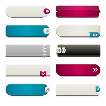 Flat Web Button Elements Stock Illustration