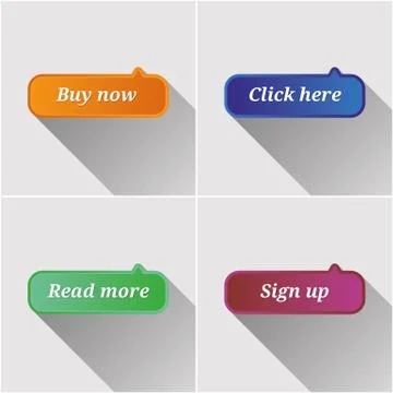 Flat web buttons set Illustrazione stock