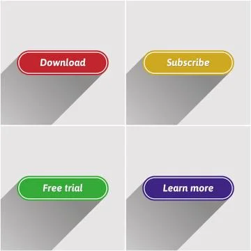 Flat web buttons set Stock Illustration