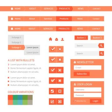 Flat web design elements イラスト素材