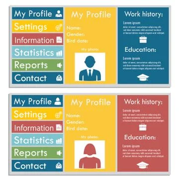 Flat Web Design set elements buttons icons gui concept illustrations Stockillustratie