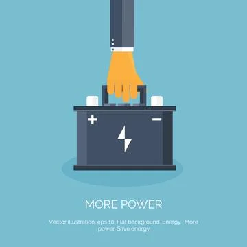 Flat web icon. Battery accumulator. 스톡 일러스트