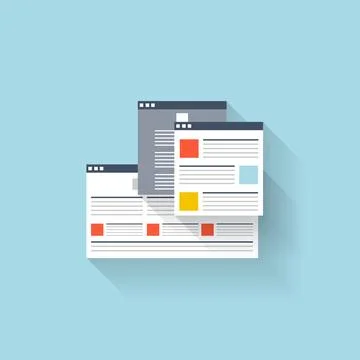 Flat web icon. Browser interface window. 库存插图