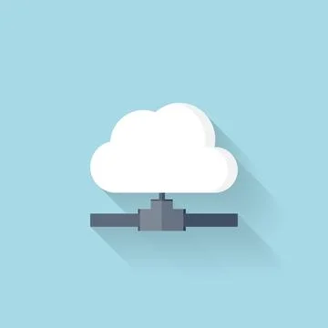 Flat web icon. Cloud computing net. Stock Illustration