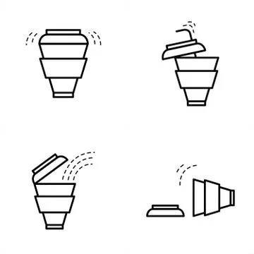 Flat web icon. Coffee cup line style Stock Illustration