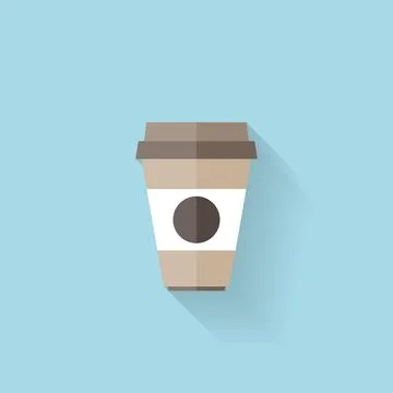 Flat web icon. Coffee cup. Stock Illustration