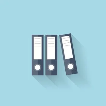Flat web icon. Documents paper folder. Stock Illustration