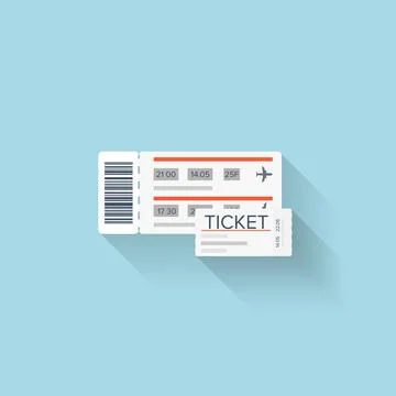 Flat web icon. Paper ticket. Stock Illustration