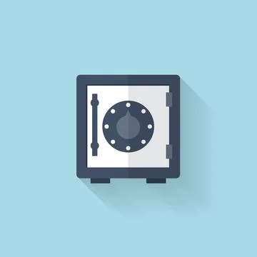 Flat web icon. Safe bank deposit. Ilustración de archivo