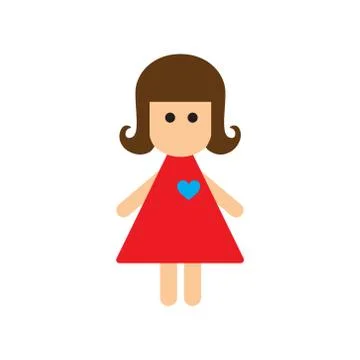 Flat web icon on white background girl Stock Illustration