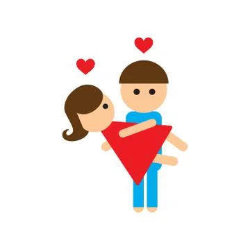 Flat web icon on white background pair of lovers Stock Illustration