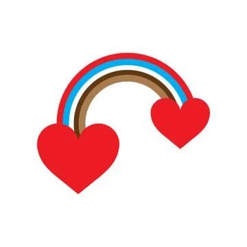 Flat web icon on white background rainbow heart Stock Illustration