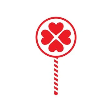 Flat web icon on white background candy heart Stock Illustration