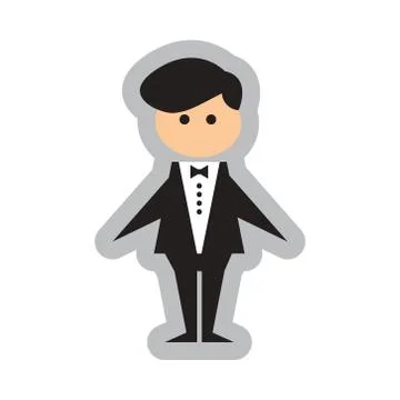 Flat web icon on white background groom Stock Illustration