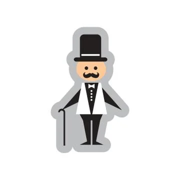Flat web icon on white background stylish man Stock Illustration