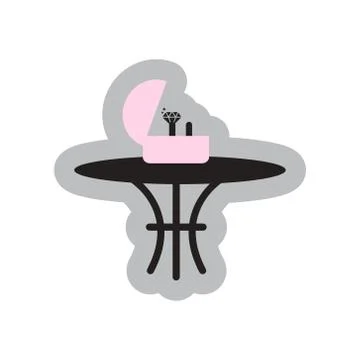 Flat web icon on white background ring in box Stock Illustration