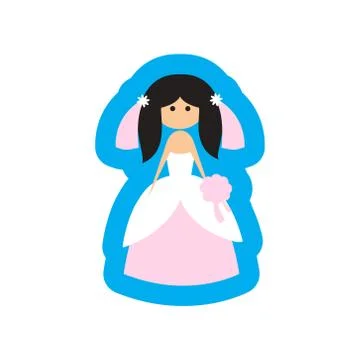Flat web icon on white background  bride Stock Illustration