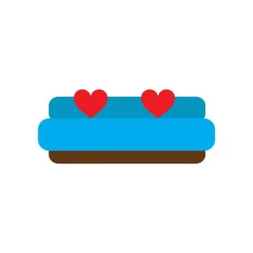 Flat web icon on white background bed Stock Illustration