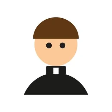 Flat web icon on white background Priest Stock Illustration