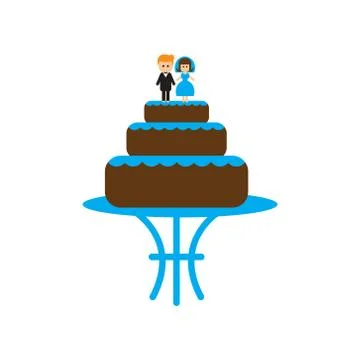 Flat web icon on white background wedding cake Stock Illustration