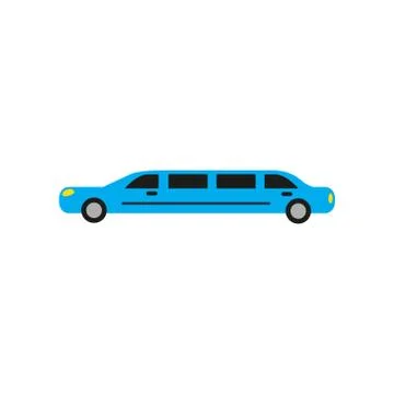 Flat web icon on white background limousine Stock Illustration