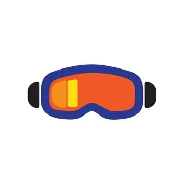 Flat web icon on white background ski goggles Stock Illustration