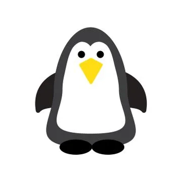 Flat web icon on white background penguin Stock Illustration