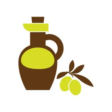 Flat web icon on white background olive oil Stock Illustration