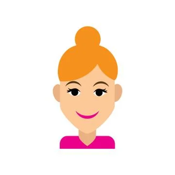 Flat web icon on white background women's haircut Stock Illustration